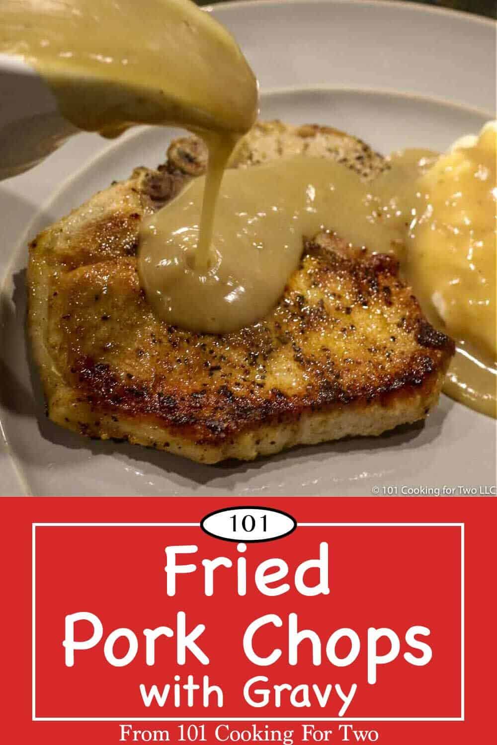 Old fashion stove top fried pork chops with gravy like grandma made in less than 30 minutes. Just follow the easy step by step photo instructions. Sometimes the old way is the best way. #PorkChops #StoveTopPorkChops #FriedPorkChops