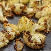 Parmesan Roasted Cauliflower on tray browned