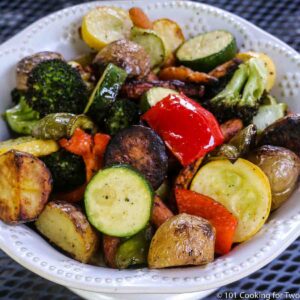 Grilled Mixed Vegetables in a white bowl