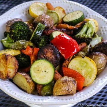Grilled Mixed Vegetables in a white bowl