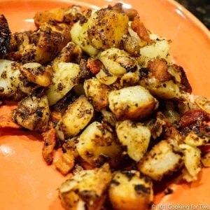 Image of Bacon American Fries on an orange plate