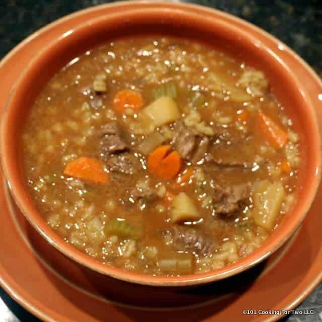 Hearty Beef Barley Soup a la Crock Pot | 101 Cooking For Two