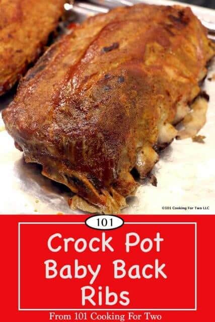 Image for Pinterest of crock pot baby back ribs
