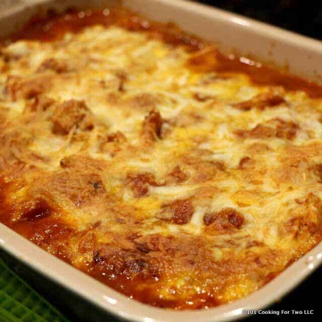 Healthier Chicken Enchilada Casserole in 60 Minutes | 101 Cooking For Two