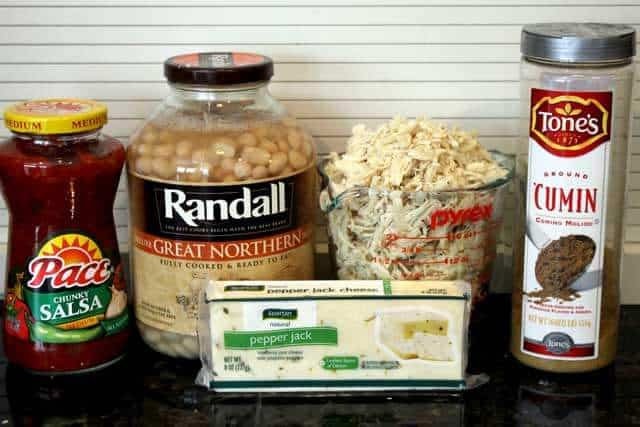 image of ingredients for crock pot chicken chili