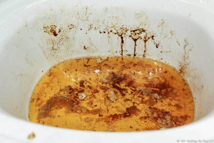 Remains in crock pot after cooking