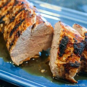 grilled tenderloin cut to show done interior