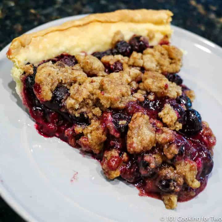 image of Blueberry Pie on a white plate