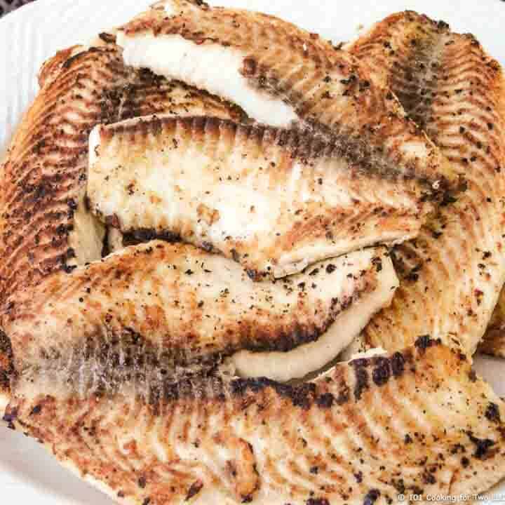 A large plate of Grilled Lemon Butter Tilapia