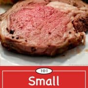 Graphic for Pinterest of small ribeye roast