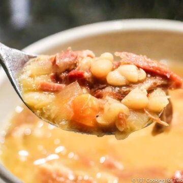 spoon full of ham and bean soup