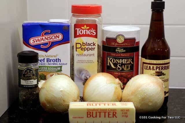 image of the ingredients for French Onion Soup