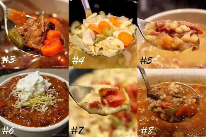 Image of six old fashion soups