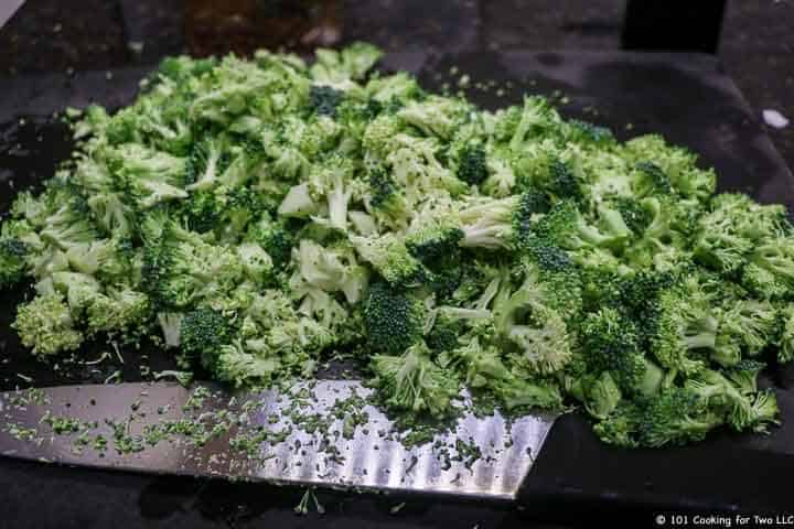 pile of chopped broccoli