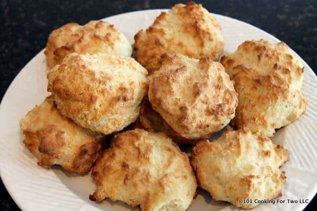 low fat drop biscuits on a white plate