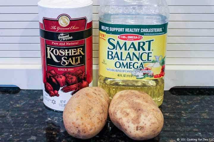 Potatoes, salt, and oil