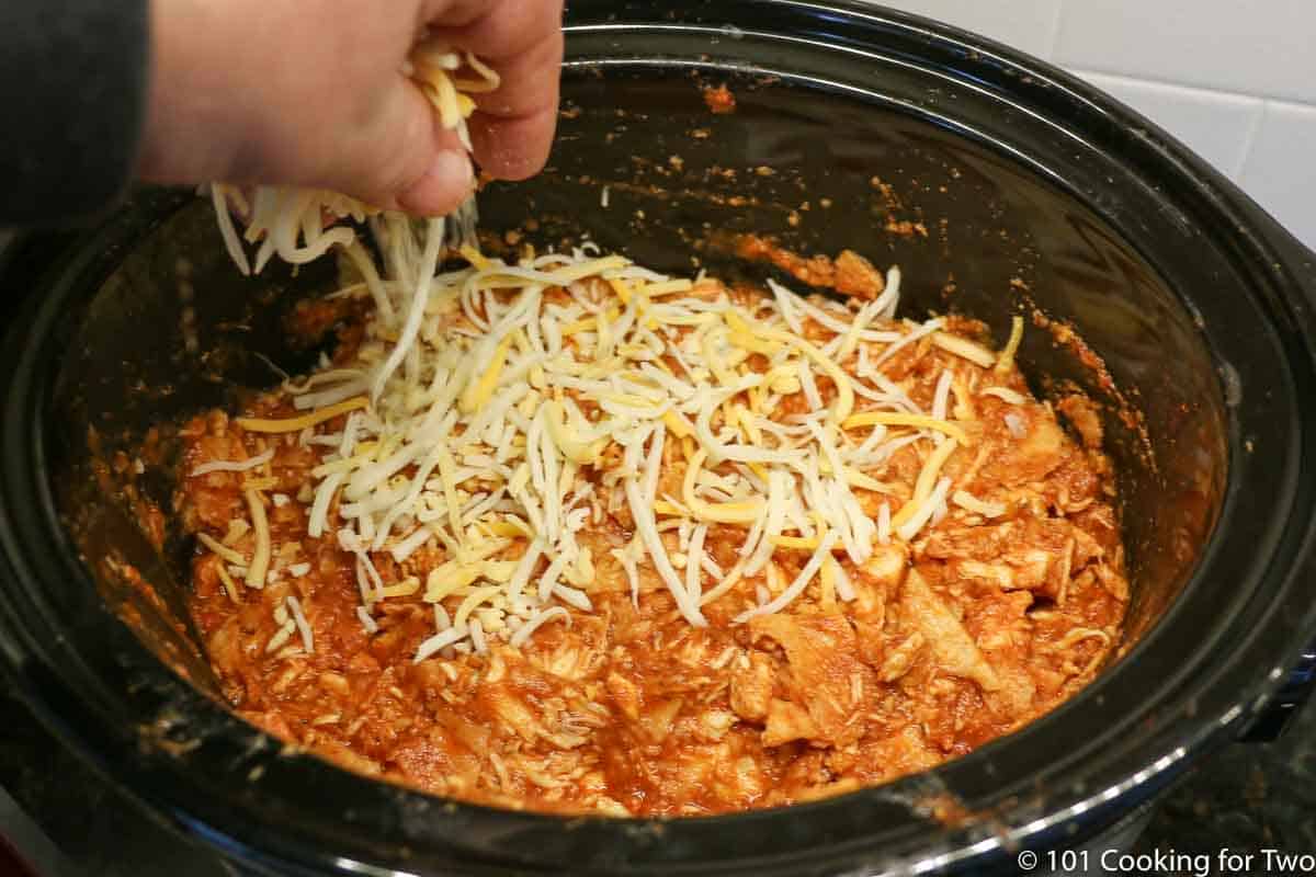 topping crock pot with cheese