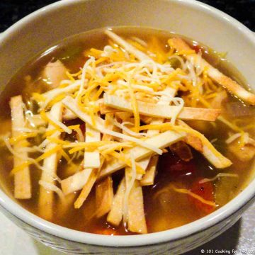 Freezer Burnt Chicken Tortilla Soup from 101 Cooking for Two