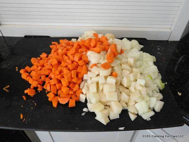 chop veggies for soup