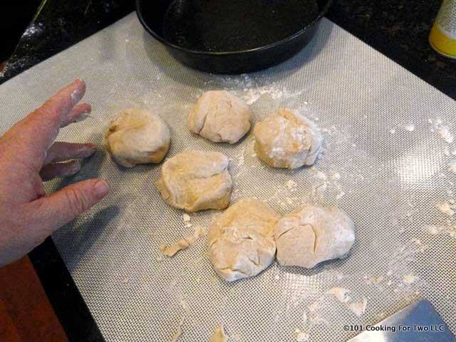 cut into 6 equal pieces and lightly dust with flour on mat