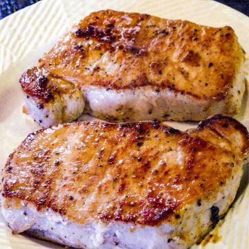 Pan Seared Oven Roasted Pork Chops from 101 Cooking for Two