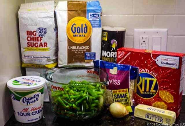 image of ingredients for green bean casserole