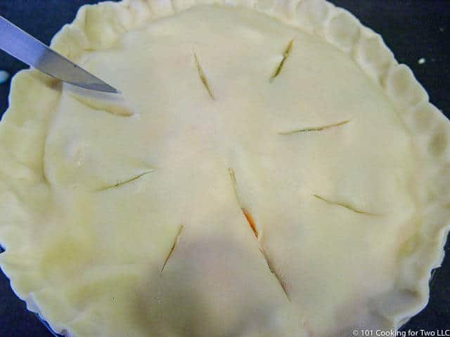 image of venting the pie with a knife