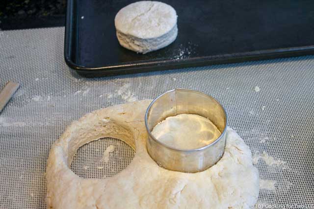 image of cutting biscuits on a baking mat