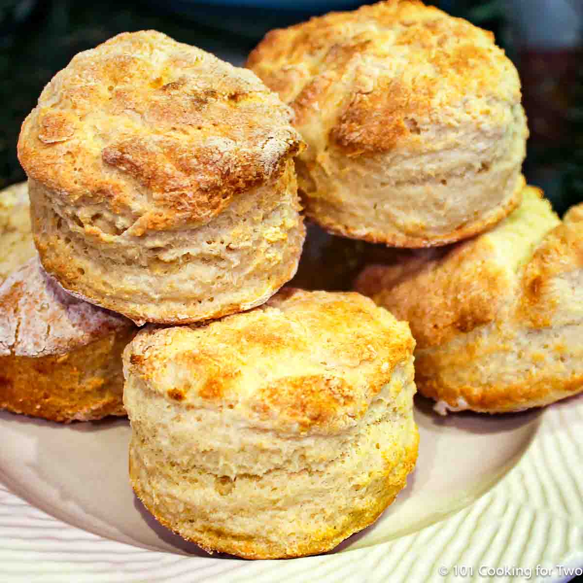 image of zero fat biscuits on a white plate
