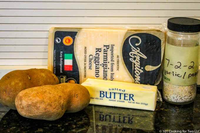 image of ingredients for parmesan crusted potatoes