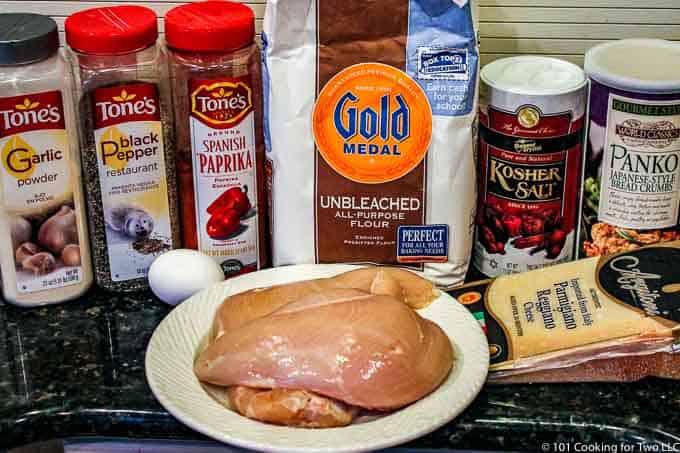 ingredients for Parmesan crusted chicken