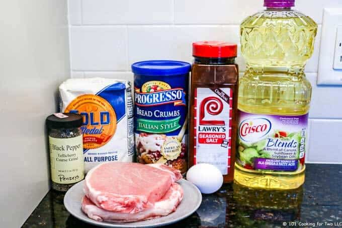 ingredients for breaded pork chops