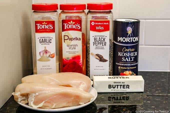 Ingredients for Baked Chicken Breasts