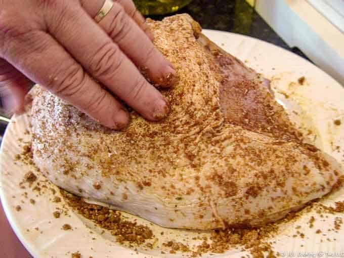 image of apply the rub to the turkey breast