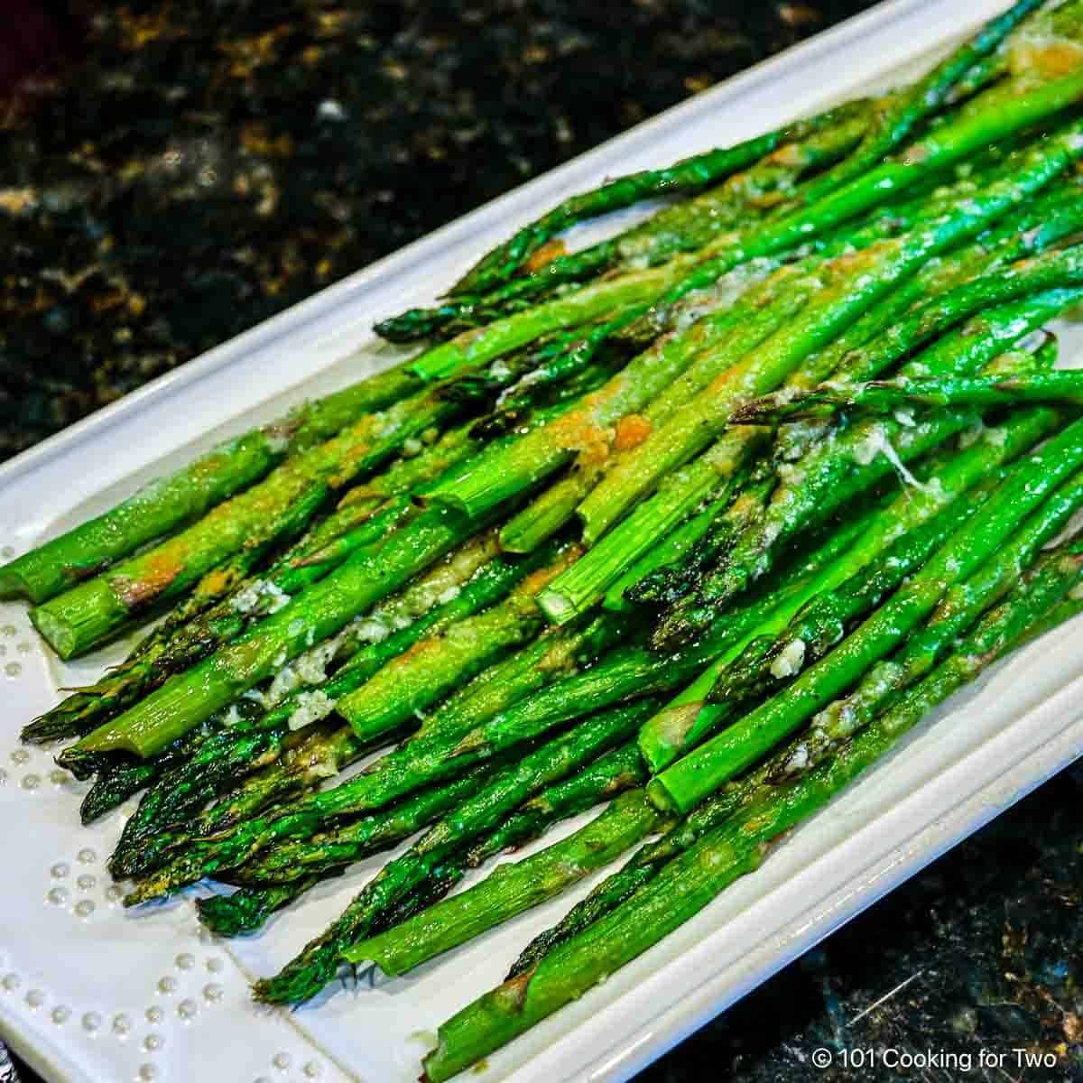 image of asparagus on white plater
