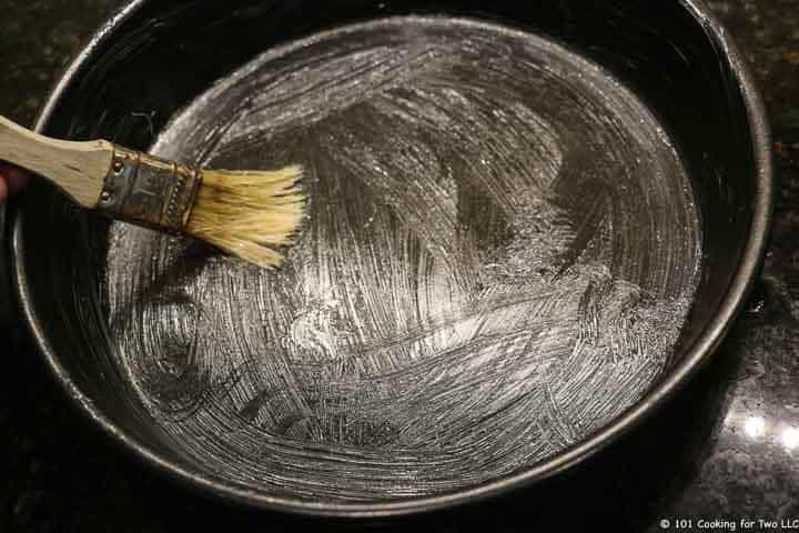 brush pan with butter