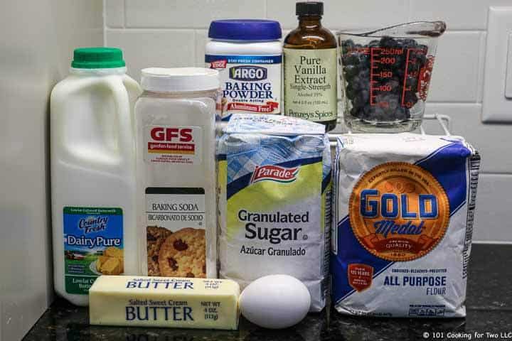ingredients for blueberry cake