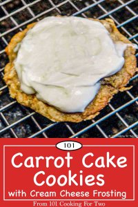 graphic for Pinterest of carrot cake cookie