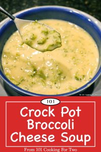 graphic for Pinterest of Broccoli Cheese Soup.