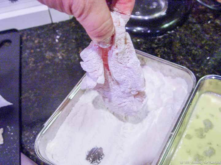 chicken coated with flour