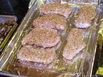coated chicken on rack