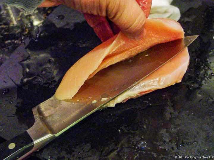 fileting chicken breast