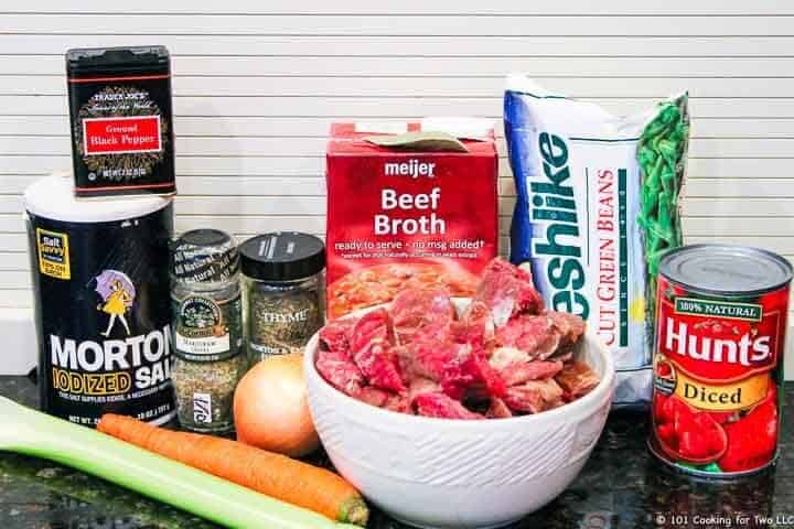 ingredients for vegetable beef soup