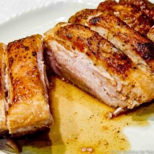 BBQ country style boneless pork ribs on plate