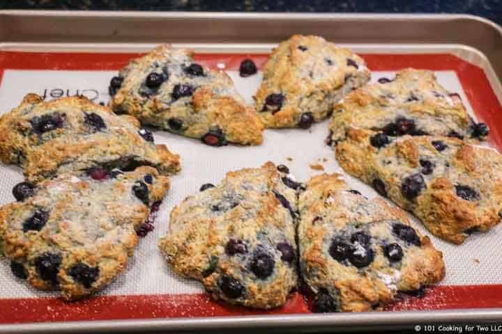 scones browned on tray,