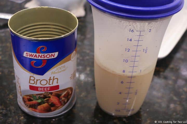 beef broth and shaker