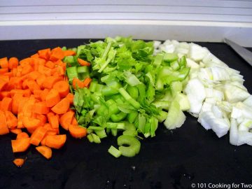 chopped carrot onion and celery