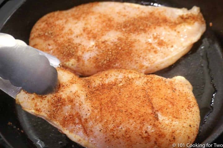 Chicken in skillet with Chipotle Rub
