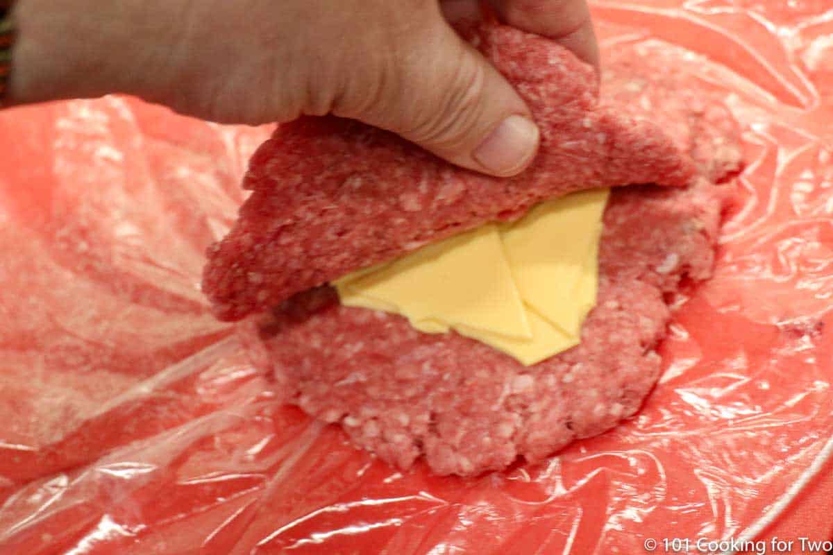 adding second layer of burger on the cheese