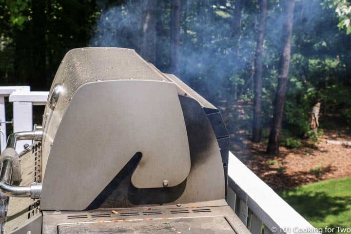 smoking gas grill